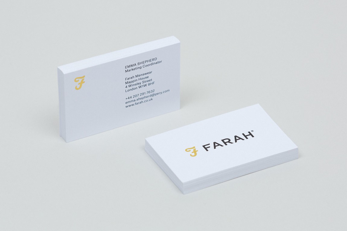英國Farah服裝品牌logo設計理念分析，名片設計