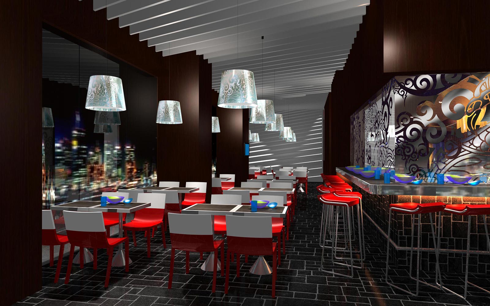 餐饮空间设计-味千拉面-餐饮店面设计
