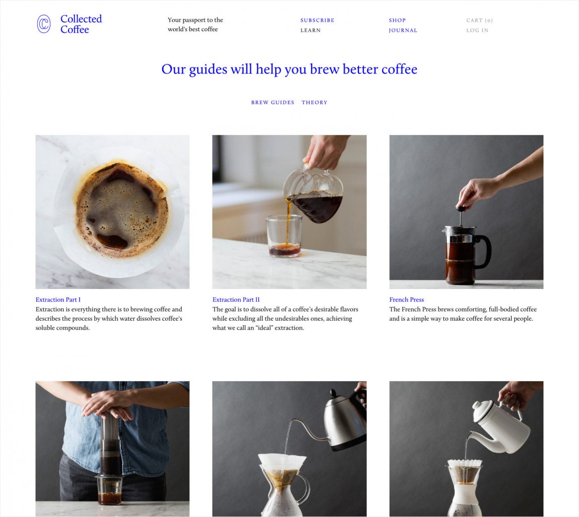咖啡订购服务公司collect Coffee企业视觉形象设计思路解读，公司网站设计