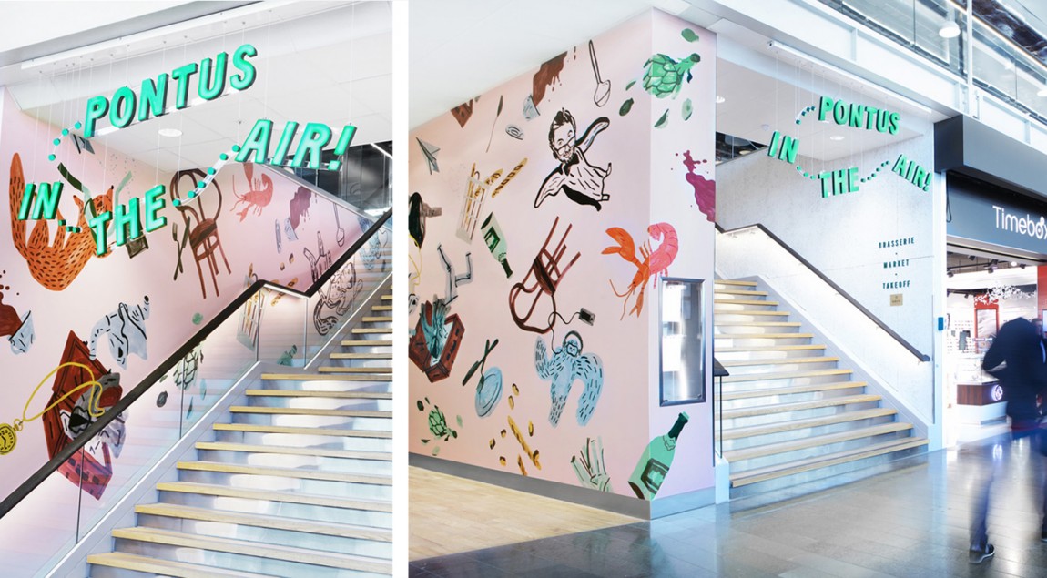 Logotype, signage and interior graphic by Stockholm-based Bold for Arlanda Airport restaurant Pontus In The Air