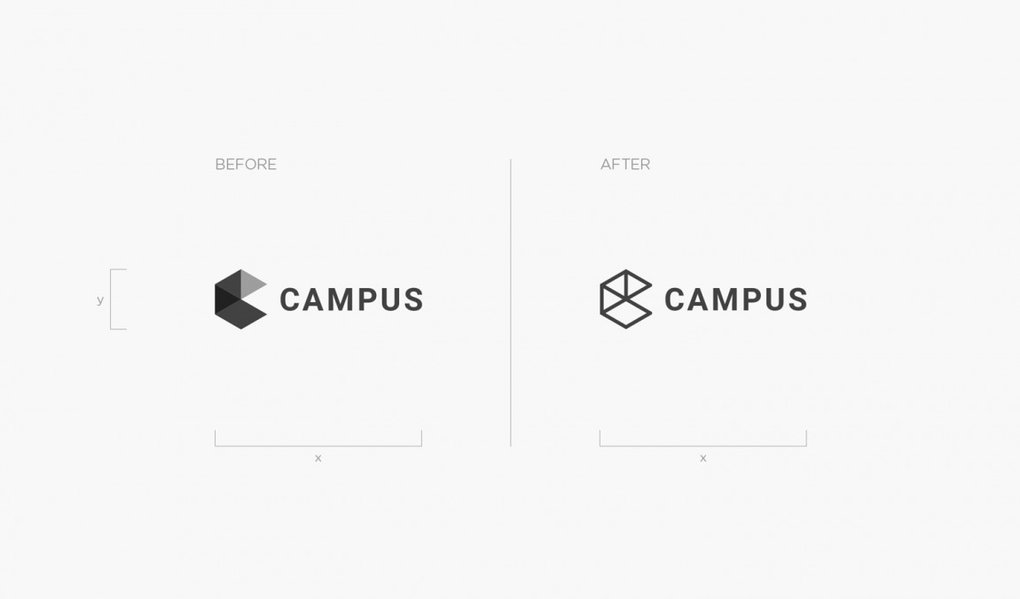 Campus整体形象设计，热闹与繁杂之美，logo设计前后对比