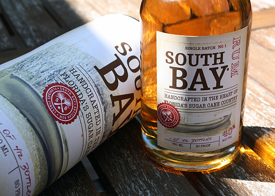 Packaging by Edmundson Martin for handcrafted, micro-distilled, single batch premium rum South Bay