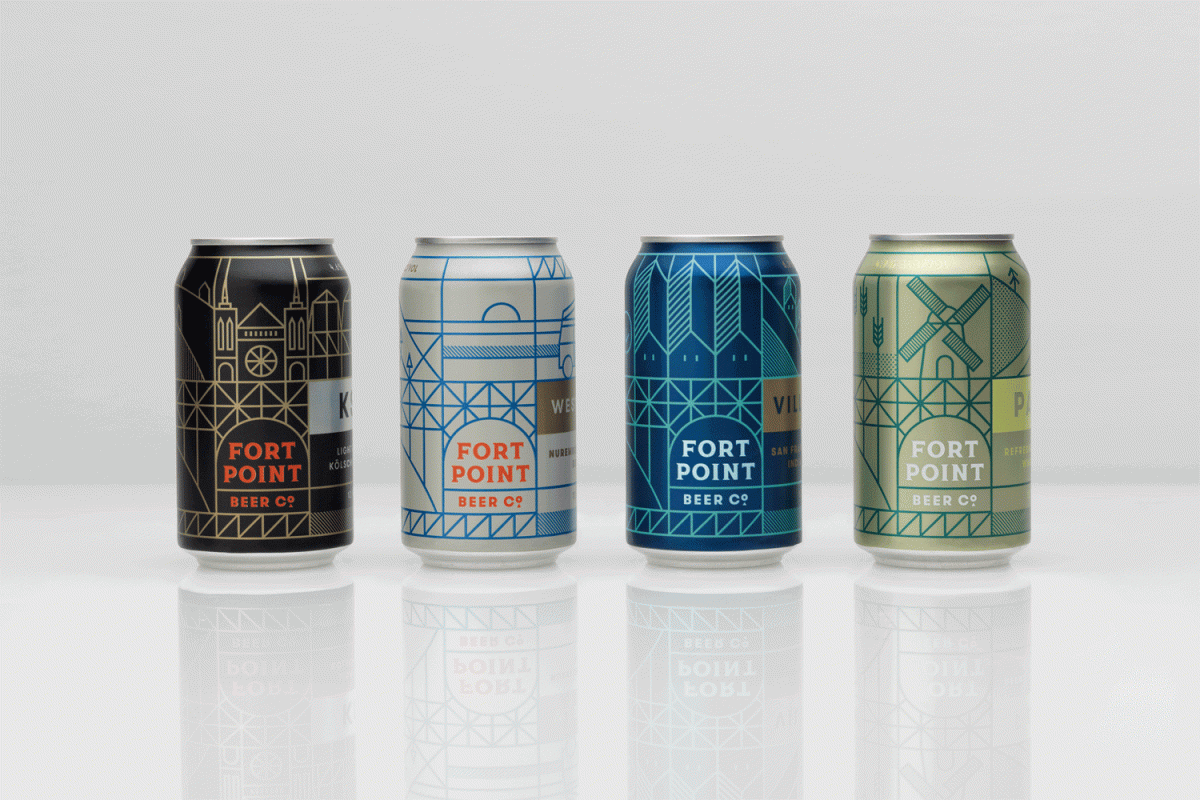 旧金山FPB公司精酿啤酒公司vi设计，易拉罐包装设计
