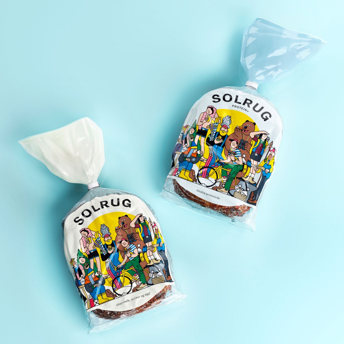 Package design for Solrug by Bielke & Yang, Norway, featuring illustration by Rami Niemi, Finland