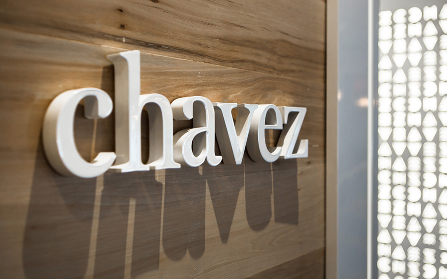 Logotype and signage designed by F?da for Shawn Cirkiel's Austin based Mexican restaurant Chavez.