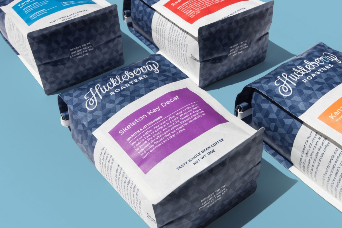 Huckleberry咖啡烘焙企业vi形象设计，包装设计