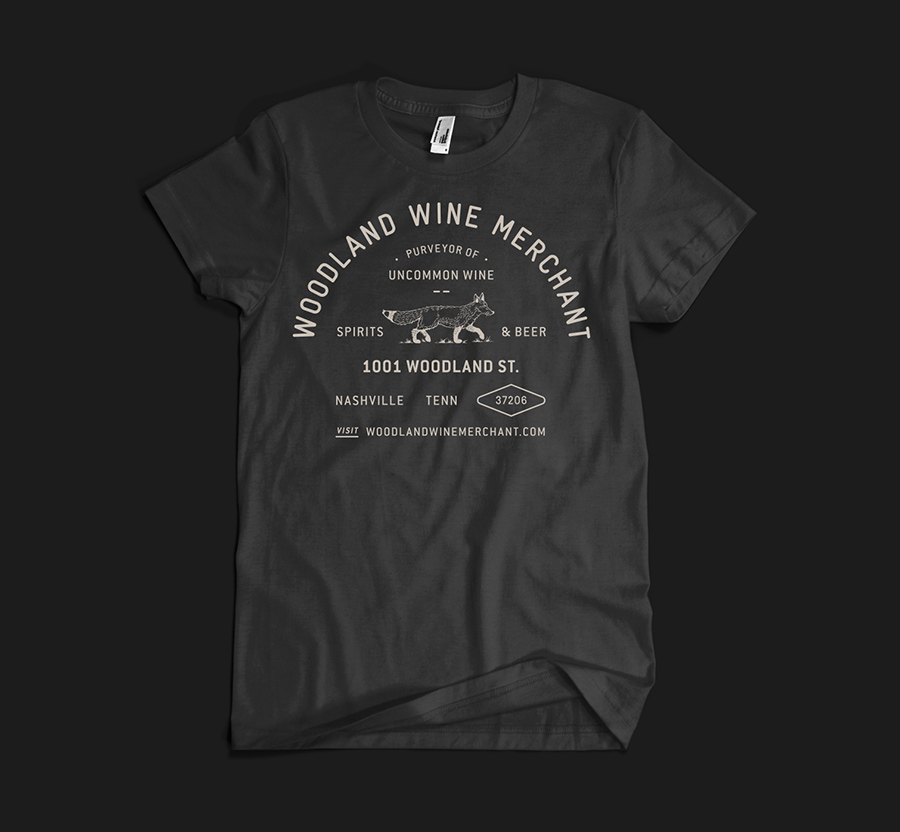 Woodland葡萄酒品牌vi设计和包装设计，T恤衫设计