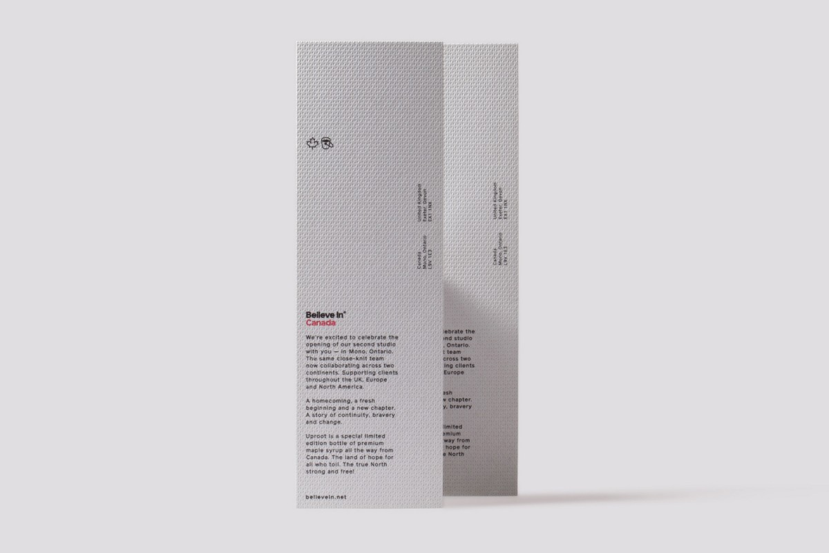 Uproot高级限量版枫糖浆独特包装设计， 折页设计