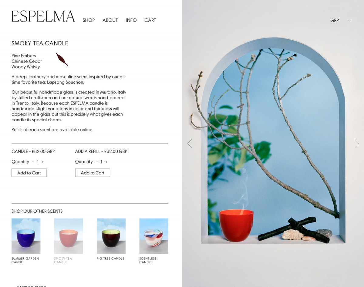 天然蜡烛公司Espelma品牌包装设计，网站设计