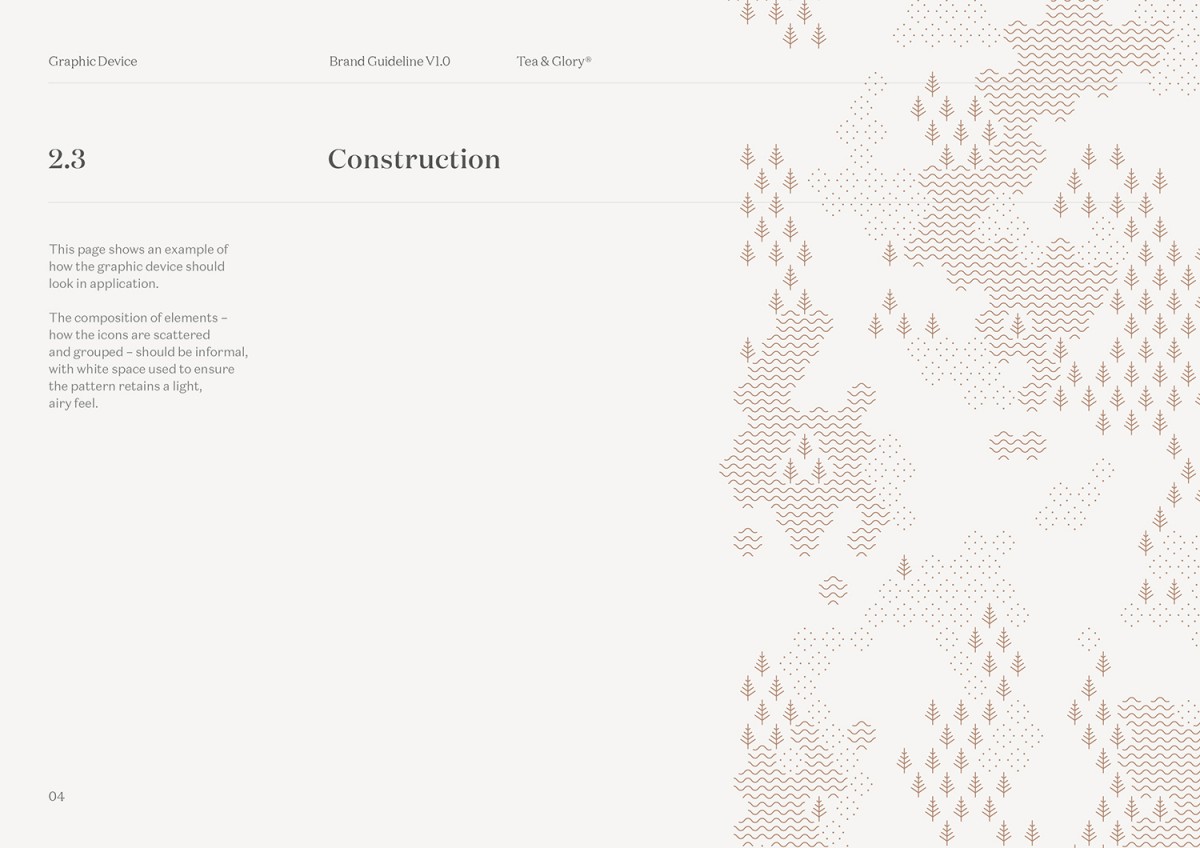 Visual identity and brand guidelines by Socio Design for loose-leaf tea experts Tea and Glory