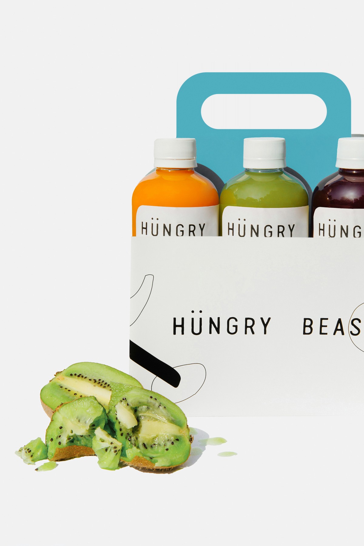  logo , graphic identity and packaging designed by Savvy for Mexican cafe and juice bar Hüngry Beast