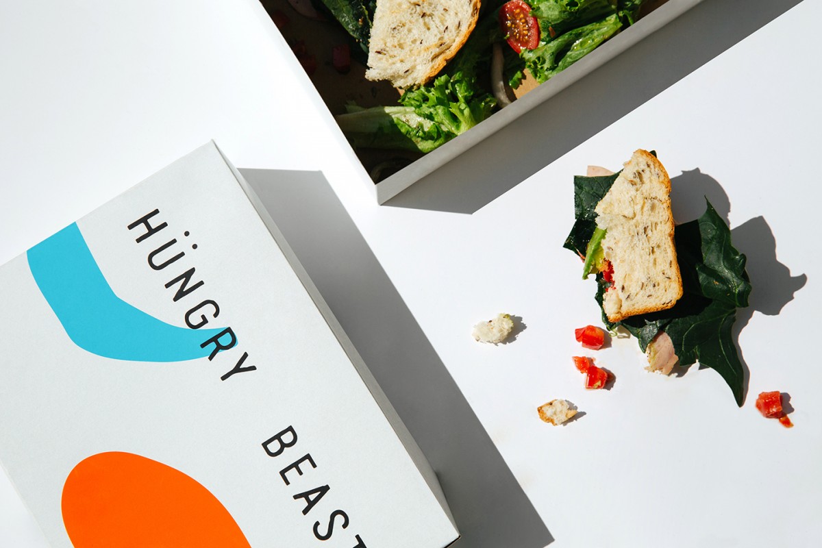  logo , graphic identity and packaging designed by Savvy for Mexican cafe and juice bar Hüngry Beast