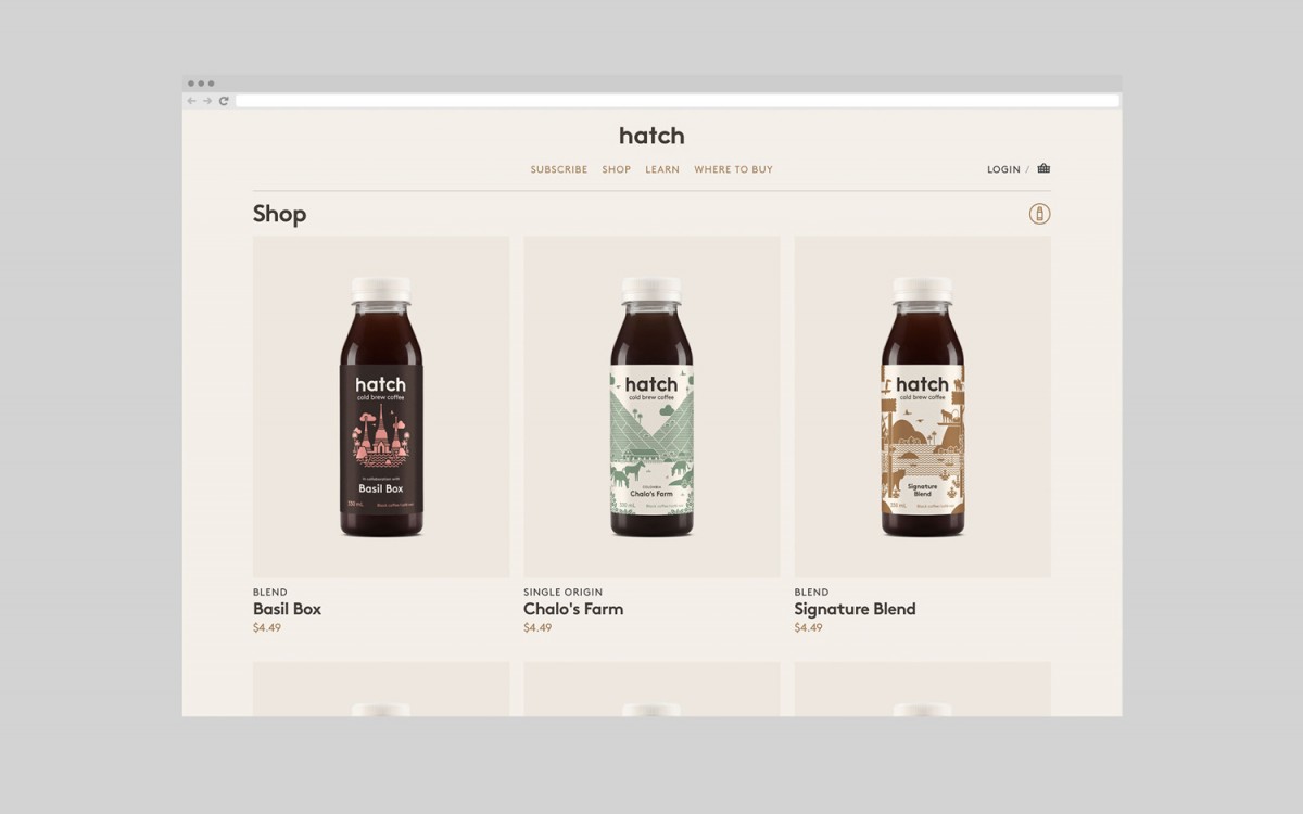 Hatch装瓶咖啡品牌形象塑造 ，网站设计