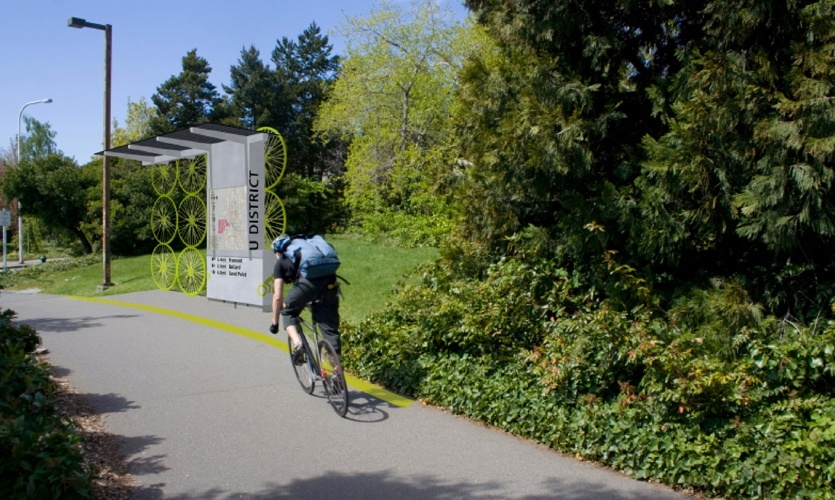 城市自行车通勤地面导视设计