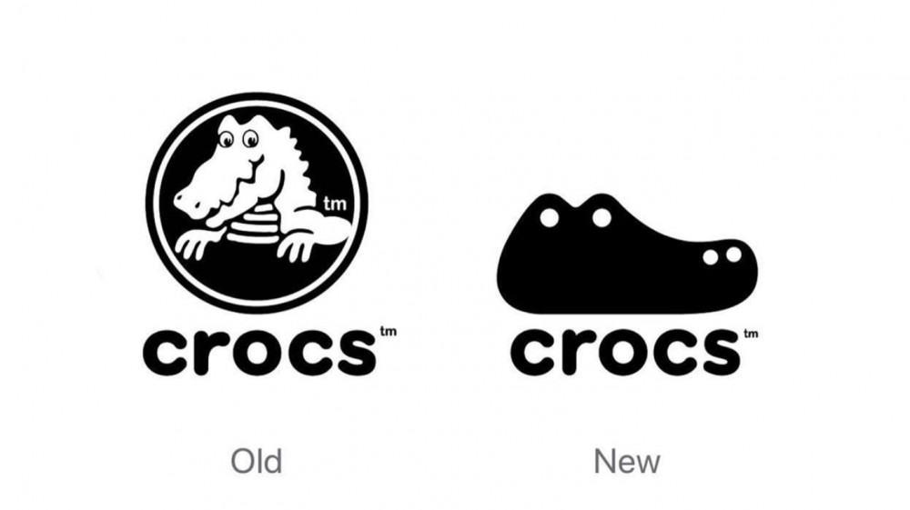 crocs鞋品牌logo标记设计概念，鳄鱼图形logo设计