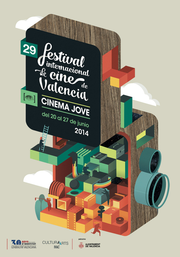 巴伦西亚国际电影节立体户外创意平面广告设计