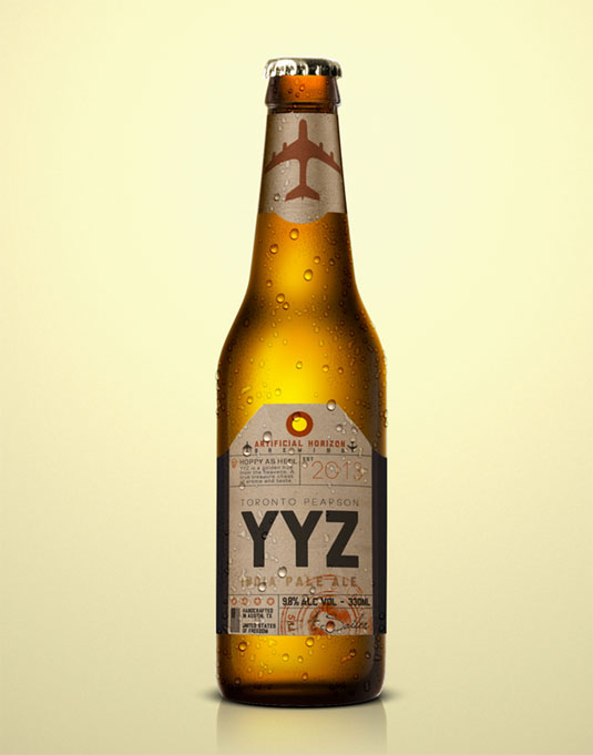 啤酒包装设计：像吊牌一样的啤酒瓶贴标签设计