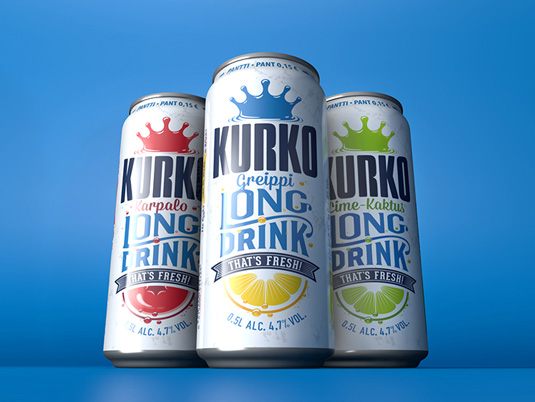 芬兰饮料品类之王Kurko品牌包装设计，让老品牌焕发新生