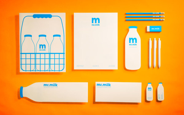 牛奶品牌负形logo设计技巧，经典logo设计手法