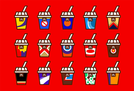 麦当劳饮品/饮料包装设计，设计灵感来自巧克力棒