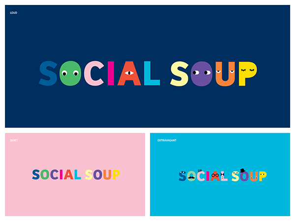 SocialSoup主视觉形象设计，有趣的品牌设计