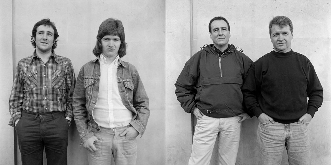 Ken Emery and Ed Murphy. Friends from Southampton. 1974 and 2000. Image credit: © Daniel Meadows. Courtesy the artist and Bodleian Libraries, University of Oxford