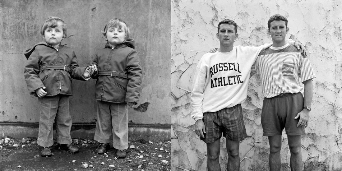 Michael and Peter McParland. Twin brothers from Barrow-in-Furness. 1974 and 1995. Image credit: © Daniel Meadows. Courtesy the artist and Bodleian Libraries, University of Oxford