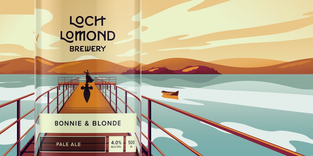 屡获殊荣的洛蒙德湖啤酒厂插画风格产品形象塑造vi设计