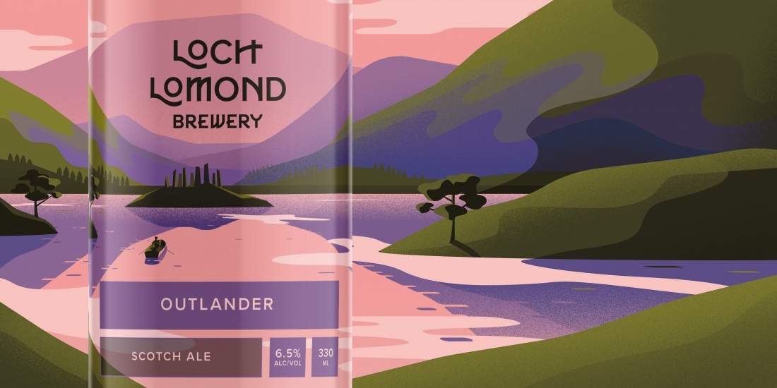 屡获殊荣的洛蒙德湖啤酒厂插画风格产品形象塑造vi设计