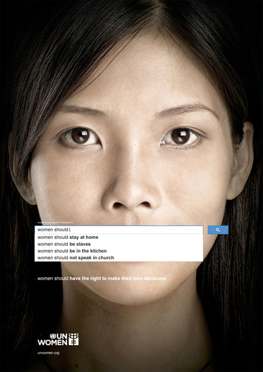 联合国妇女署使用谷歌自动完成有关性别歧视的广告设计