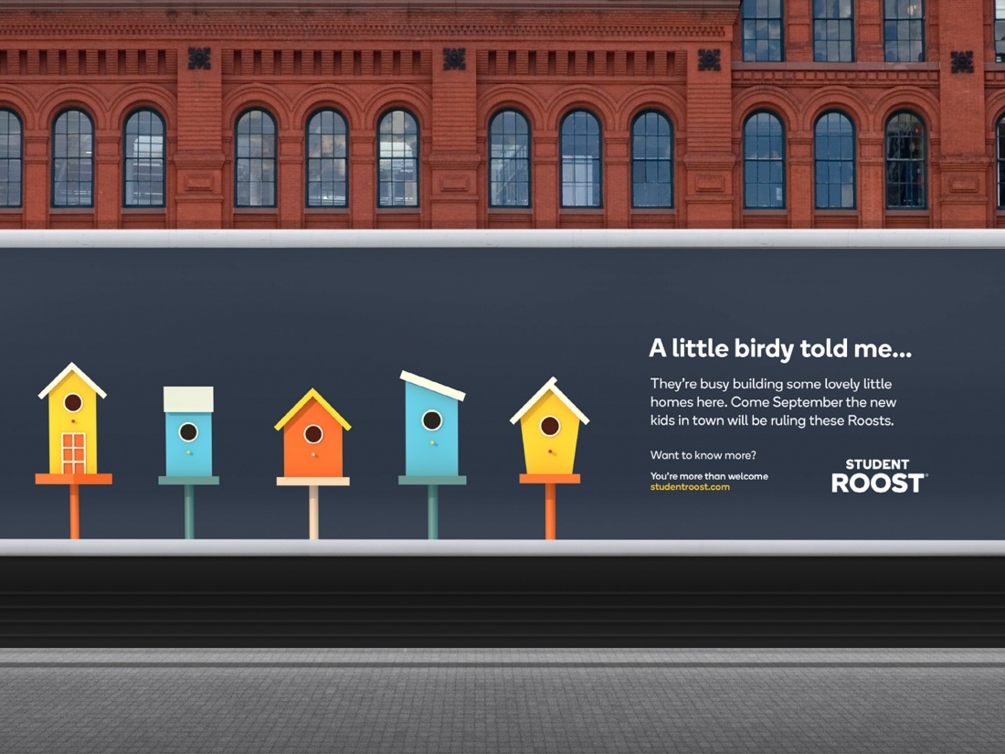 英国Roost大学生公寓租赁平台品牌广告设计
