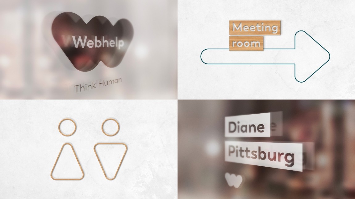 Webhelp大胆而富有表现力的品牌识别系统SIS设计，新标志设计