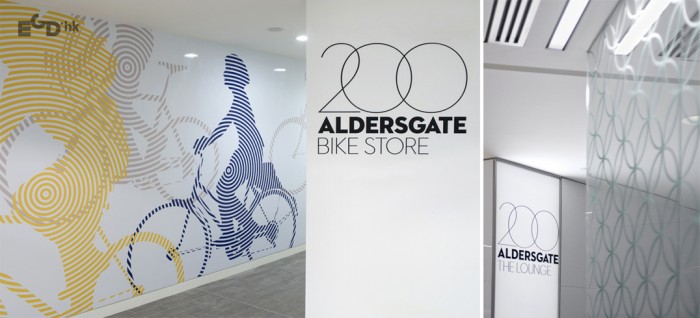 200 Aldersgate办公室环境视觉应用与导视设计