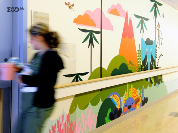 MATTEL儿童医院环境图形艺术墙纸设计 © Whatisblik