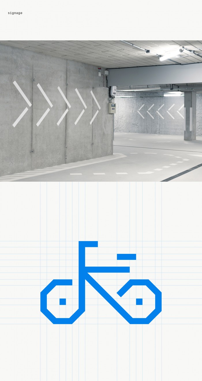 Signage and wayfinding system for an underground parking © noito studio