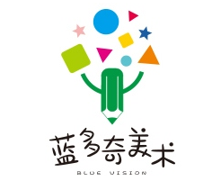 蓝多奇国际少儿美术美术学院标志logo设计,品牌设计vi策划