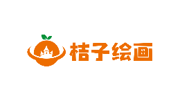 桔子美术绘画培训标志logo设计,品牌设计vi策划