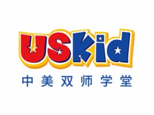 USKid中美双师学堂少儿英语标志logo设计,品牌设计vi策划