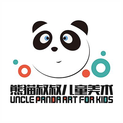 熊猫叔叔儿童美术美术教育标志logo设计,品牌设计vi策划