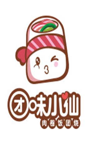 团味小仙肉卷饭团烧卤肉卷标志logo设计