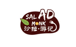 沙拉游记salad monk餐饮行业标志logo设计