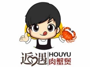 逅遇肉蟹煲蟹煲标志logo设计